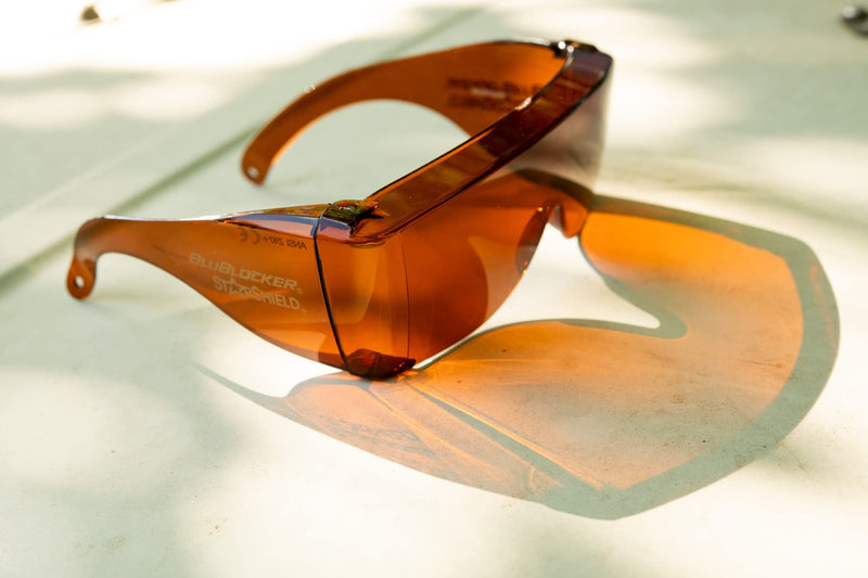 BluBlocker, StarShield Fit Over Sunglasses with Scratch Resistant Lens | Blocks 100% of Blue Light and UVA & UVB Rays | Retro | Gender Neutral for Men, Women, & Everyone | Blue Blocker | 2355K |