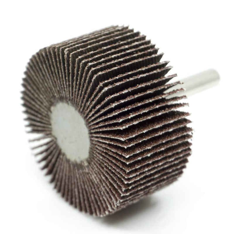 Benchmark Abrasives Aluminum Oxide 2 Inch Flap Wheel - 1” Length 1/4" Shank Mounted Sander for Deburring, Sanding, Grinding, Paint Removal - Polishing Wheel for Drill & Grinder (10 Pack) - 40 Grit