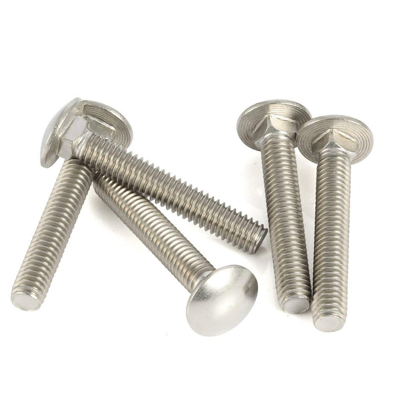 5/16-18 x 1-1/2" Carriage Bolts, Stainless Steel 18-8 (304), Round Head, Square Neck, Fully Threaded, 20 PCS 5/16-18 x 1-1/2"