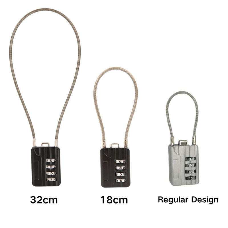 SEPOX® Versatile Twins Resettable 4-Digit Combination Padlock with Extrem Long Cable – Personalized Password, Durable Vinyl Steel Cable, Multipurpose Lock for Suitcase, Gym – Black 32cm Cable 32cm2pcs