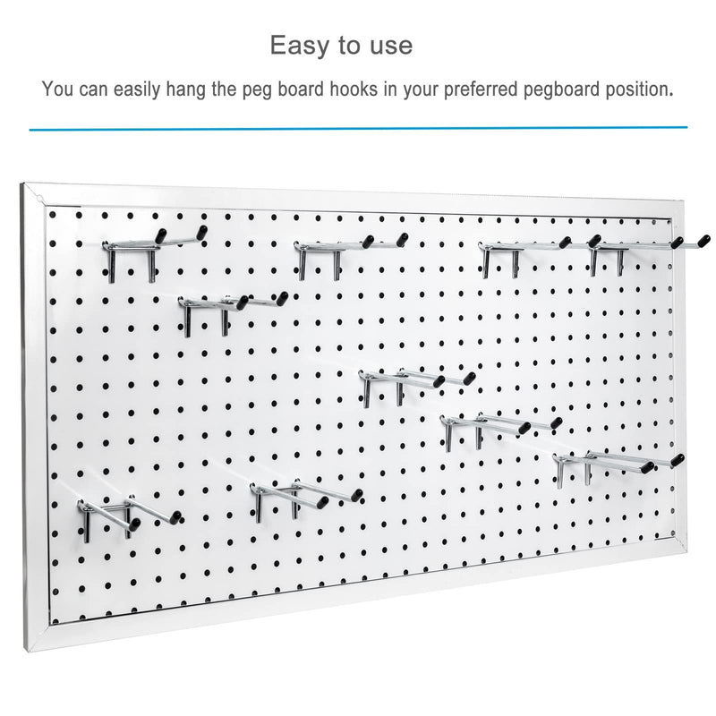 10Pcs Peg Board Pegs, Pegboard Accessories, 6 Inch Pegboard Hooks Fit 1/4” PegBoard Hole, Heavy Duty Peg Board Tool Utility Hooks with Rubber Tipped, Metal Hole Board Hooks for Craft Room... 10pcs 6inch peg hooks