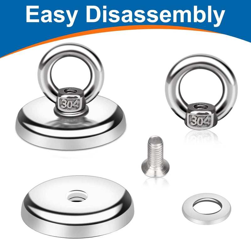 E BAVITE Magnetic Hooks, 100 LB（45KG） Heavy Duty Neodymium Magnet Hooks with Countersunk Hole Eyebolt, Perfect for Home, Kitchen, Workplace, Office and Garage, 20 Packs 20P - NewNest Australia