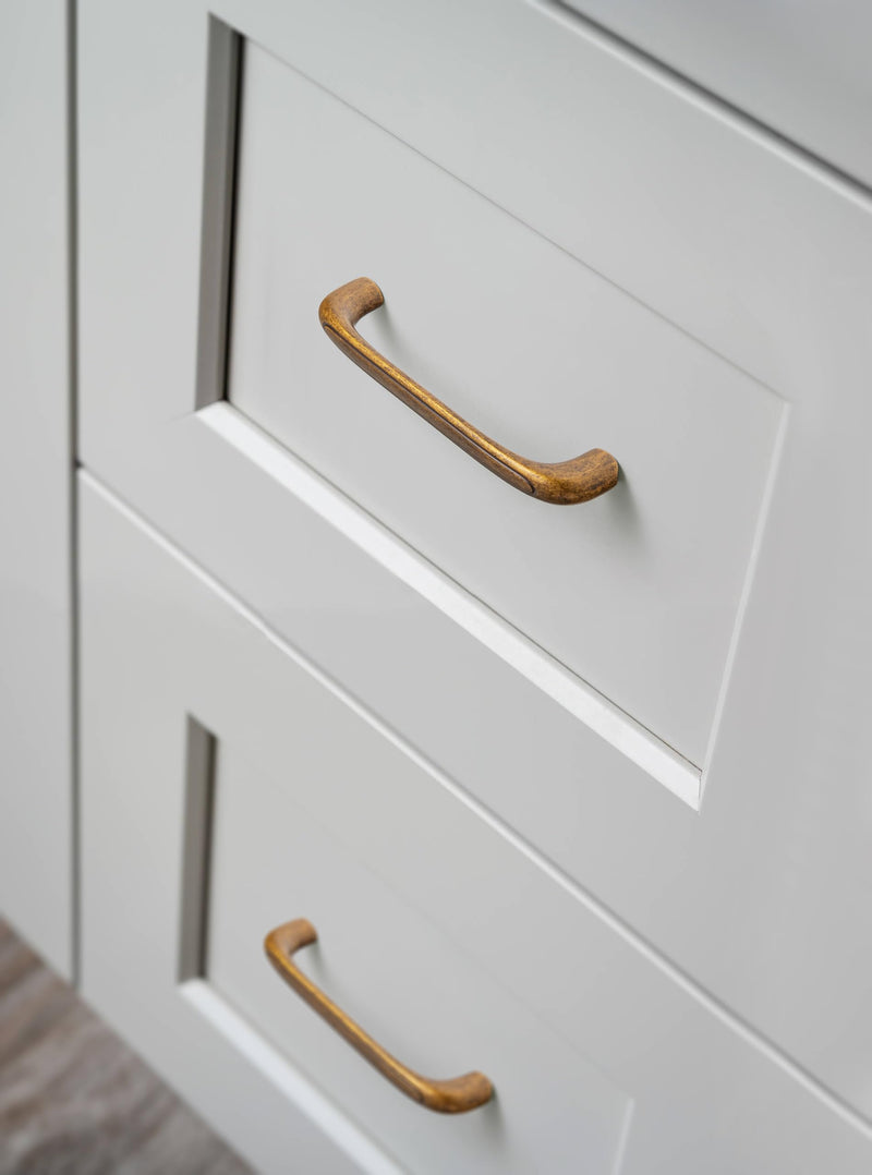 12 Pack Antique Brass Cabinet Pulls 5" Hole Center Drawer Pull | 128mm Solid Zinc Alloy Cabinet Handles, Vintage Cupboard Hardware, For Dressers, Drawers, Kitchen, Vanity, Furniture, Closet 5 Inch Hole Center