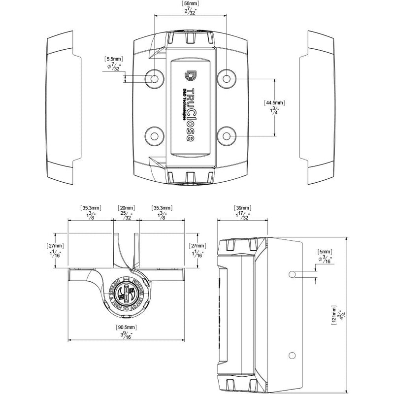 D&D TCHD1AL2S3WTS TruClose Heavy Duty Gate Hinge Square Metal Gates, 2 pcs White Fixed gate gap is 8/10” – gap = gate frame to post