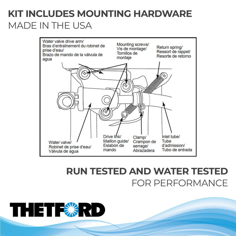Thetford 34100 Style Lite & Style Plus Water Valve Kit