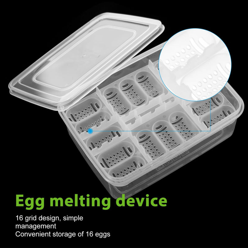Reptile Egg Incubator Tray 16 Compartments Transparent Hatchery Box for Tortoise Lizard Snake Breeding 6.57 X 4.84 X 2.36 in 2-Pack