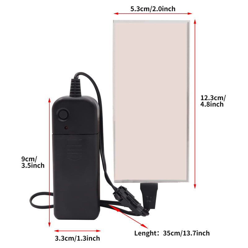Electroluminescent El Sheet Light - 3Modes Stay on/Slow Flash/Fast Strobe, 12cm x 5 cm DIY Neon Panel DIY Cuttable Lamp for Cosplay Decoration (White) 12x5 White