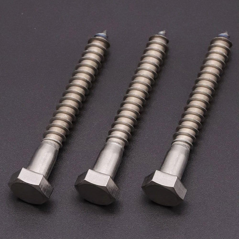 M8 x 65mm Hex Lag Screws, 304 Stainless Steel 18-8, Partial Thread Coverage, 10 pcs M8 x 65mm
