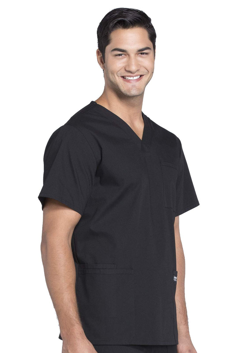 Cherokee Scrubs for Men Workwear Professionals V-Neck Four-Pocket Scrub Top WW695 Large Black