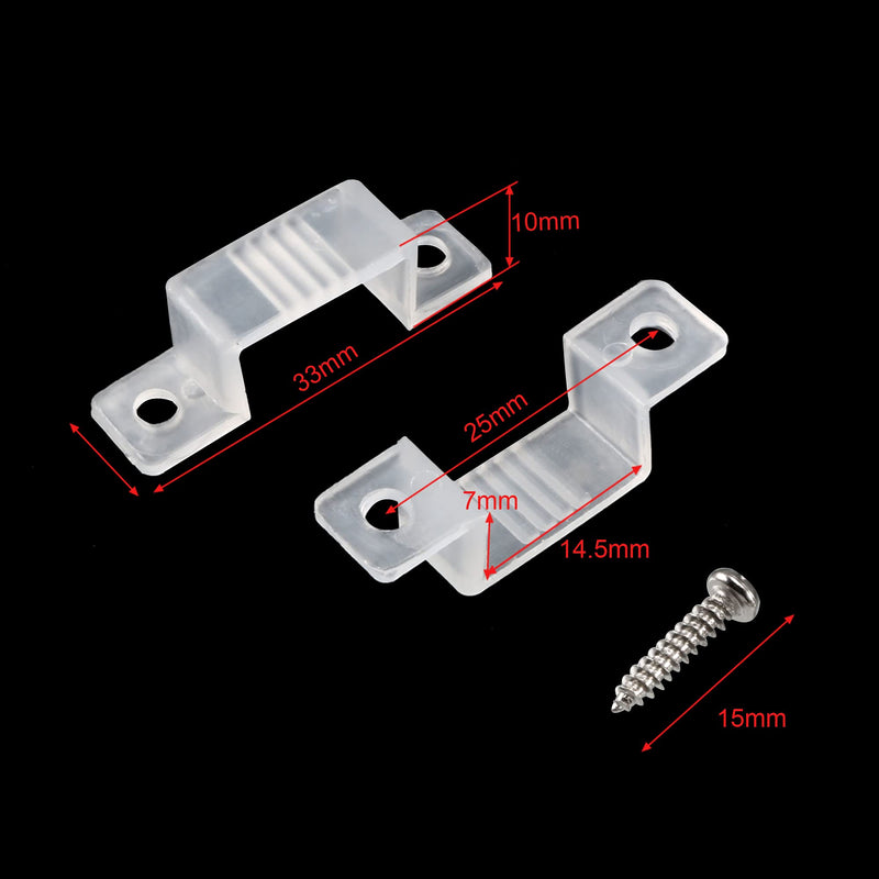 uxcell 14mm x 7mm Plastic LED Light Strip Fixing Mounting Bracket Clear 50pcs