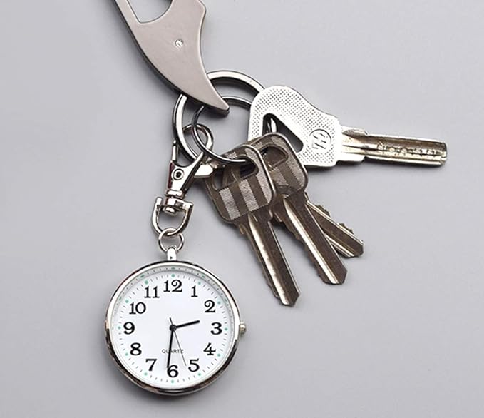 Nurse Watch Pocket Watch Keychain Pocket Watch Large Large Dial Luminous Quartz Unisex, Silver - NewNest Australia