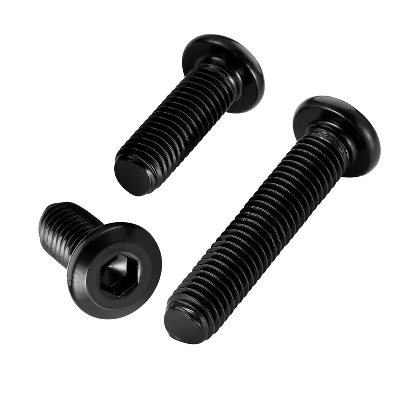 M6 x 25mm Countersunk Socket Cap Allen Bolts, Flat Round Head Socket Cap Screws, Furniture Screws, Carbon Steel, Full Thread, Black Oxide Finish, 30 PCS M6*25