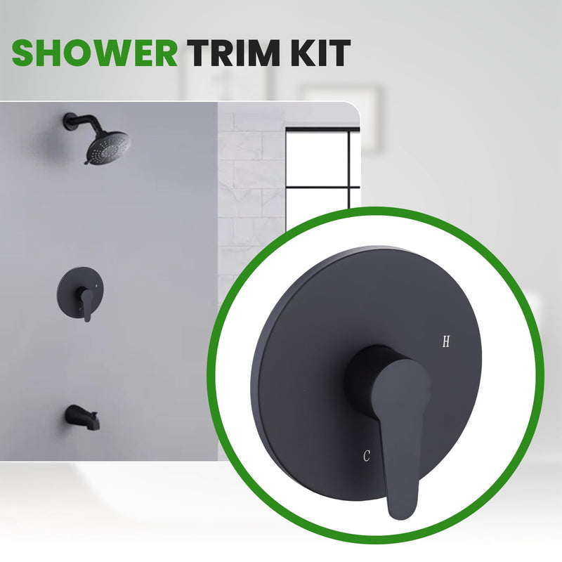 Replacement for Pfister R89040B Pfirst Modern Valve Trim, Shower Replacement Kit Compatible with Pfister 0X8 Series, Single-Handle Valve Tub Shower Trim Kit (Matte Black) Matte Black