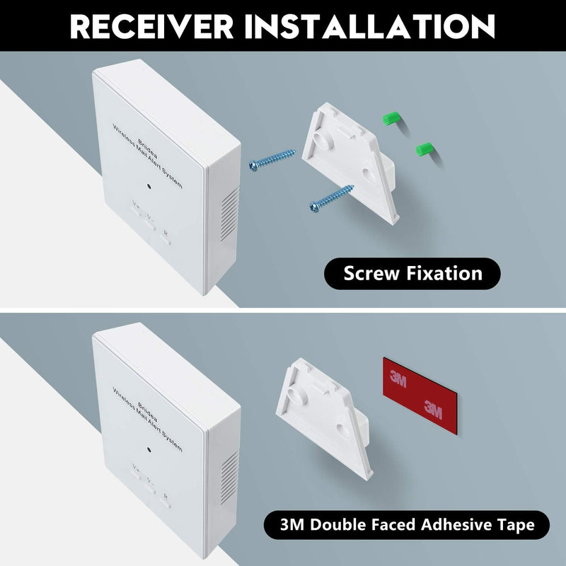 Mailbox Alarm, Briidea 500ft Wireless Mailbox Alert with LED Light Flashing and Sound Reminders 01