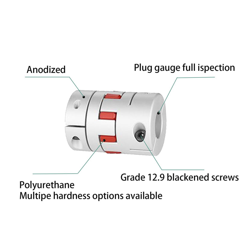 Aluminium Plum Flexible Shaft Coupling D30L35 bore 15mm to 16mm Motor Connector Flexible Coupler for 3D Printer CNC Machine and Servo Stepped Motor 1