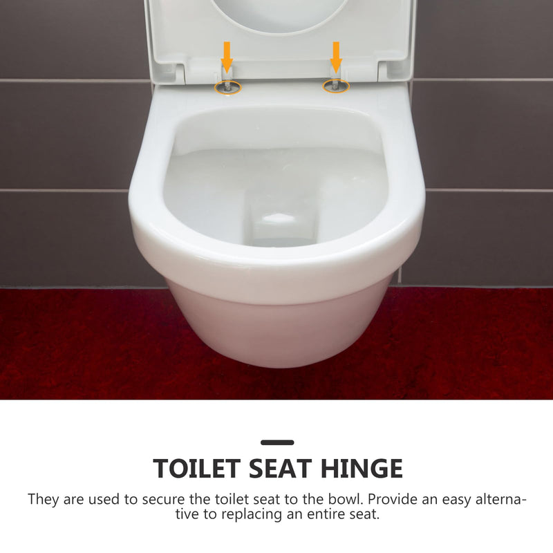 DOITOOL Toilet Seat Hinge Replacement Kit 2 Pcs Universal Toilet Cover Accessories with Quick Release Screws and Top Fix Nuts for Bathroom Repair