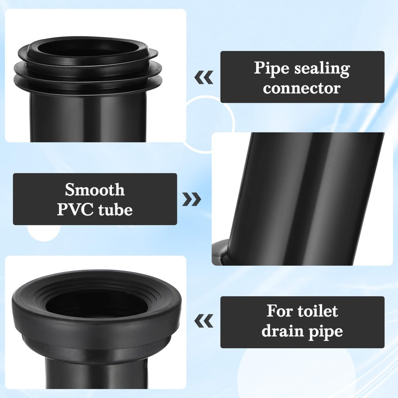 YARNOW Wall Hung Toilet Connector Rear Discharge Toilet Waste Pipe Straight Pipe Extension Pvc Lengthened Drain Tube for Wall Mounted Anti-Leak Seal 7.48 X 5.35 X 5.35 in 2 Pack