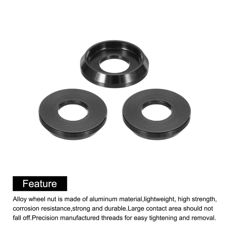 MECCANIXITY M5 Cone Cup Countersunk Washers,Hole Dia 5mm/0.2" Aluminum Gaskets Cup Head Washer Gasket for Screw RC/FPV/PC/Drone/Mechanical Accessories Model Parts,Pack of 20(Black) Black