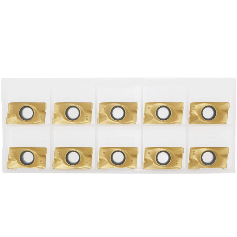 Carbide Milling Insert APMT1604, 10pcs, CNC Milling Machine Indexable Milling Insert, R0.8, Tungsten Steel Surface Golden Coating, Very Suitable for Processing Steel and Stainless Steel. APMT1604PDER DP