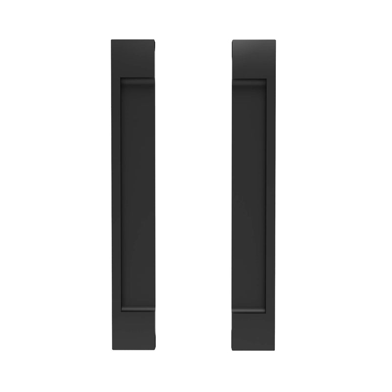 HRX STB Self-Adhesive Edge Fingerpull Door Handle - Screwless, Peel and Stick on Glass, Wood, Metal, Plastic - Sliding Doors Knob for Kitchen Fronts, Drawers & Dressers Panels - 2 Pack - Black