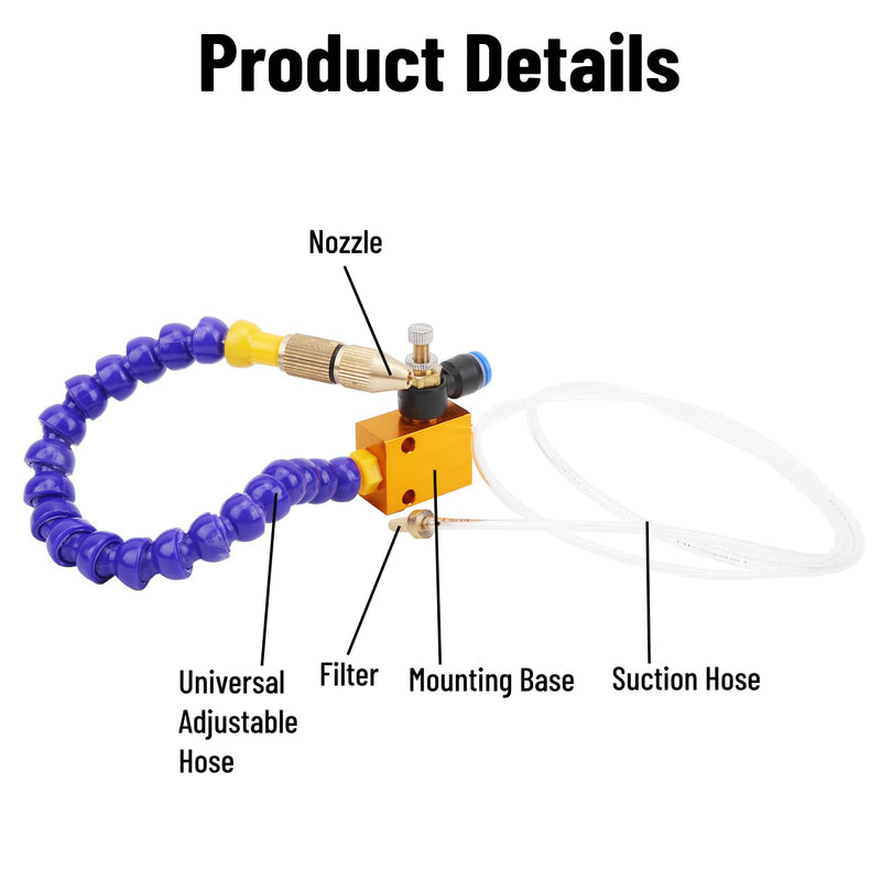 2Pcs Mist Coolant Lubrication Spray System, for 8mm Air Pipe CNC Lathe Milling Drill A for The Liquid That Requires Output