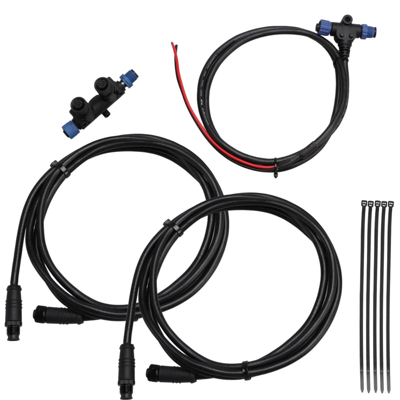 EVRBUL NMEA 2000 Starter Kit, Marine Grade NMEA 2000 Backbone Cables Drop Cables Dual Tee Connector Compatible with Lowrance Simrad Garmin Device
