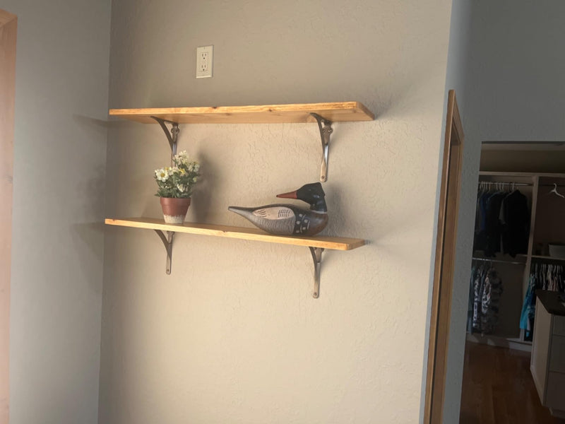 Brass Antique L Shape Shelf Bracket 7 3/8" x 9 7/8" – Heavy Duty Wall Mount Support for Floating Shelves, Durable & Stylish Metal Shelf Bracket for Home & Office (Pack of 1) 7 3/8 x 9 7/8 inch Brass Antique (1 PCS)