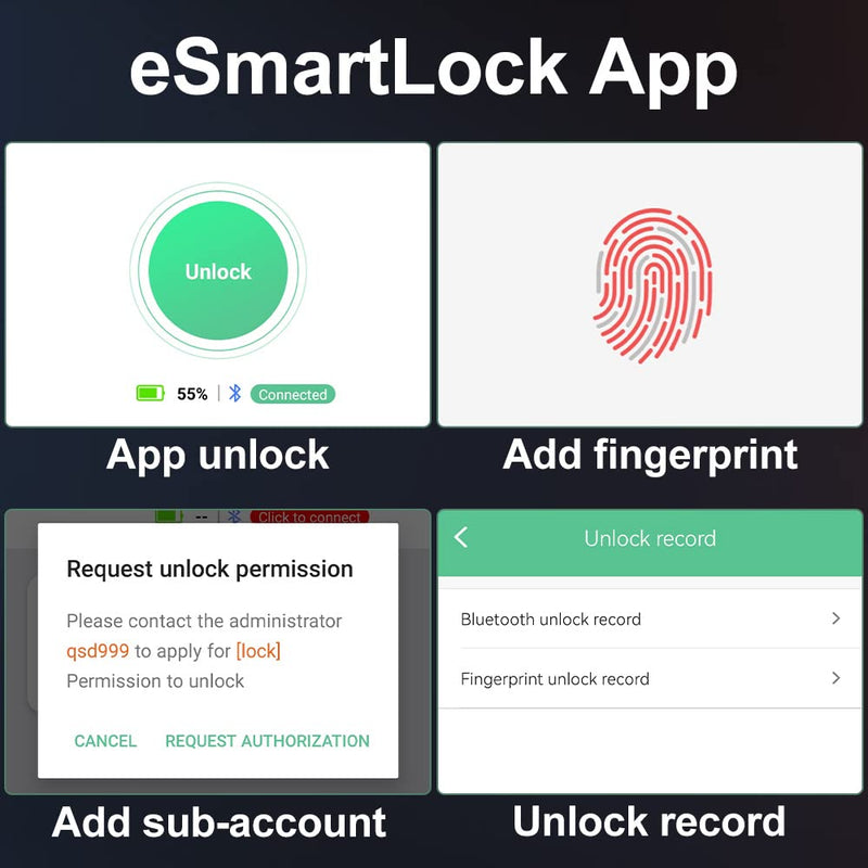 Bike Lock Keyless Combination Cable Lock eLinkSmart: Blue Waterproof Cable Lock 150cm Long Steel for Bicycle Scooter Motorcycle Door Fence Gate - Fingerprint Unlock via Phone App iOS Watch 150cm-blue