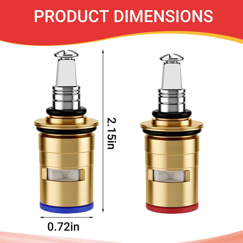 1-099XKJKABNF & 1-100XKJKABNF Ceramic 1/4-Turn Cold & Hot Cartridge Kit