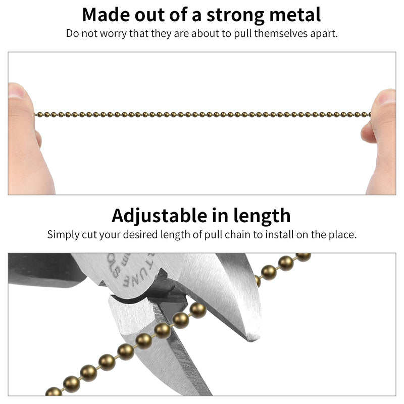 Pull Chain Extension for Ceiling Fans and Light Fixture, 59-inch Long with 6 Matching Connectors (Bronze) Bronze