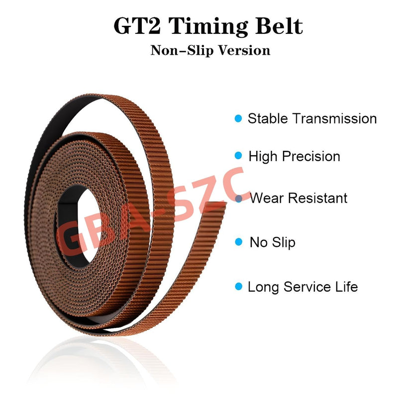GT2 Timing Belt,GT2 Belt 10mm Width,3D Printer Open GT2 Timing Belt,Upgrade Nylon Tooth Surface Non-Slip Version for 3D Printers,CNC.(10 Meters) 10mm-10m