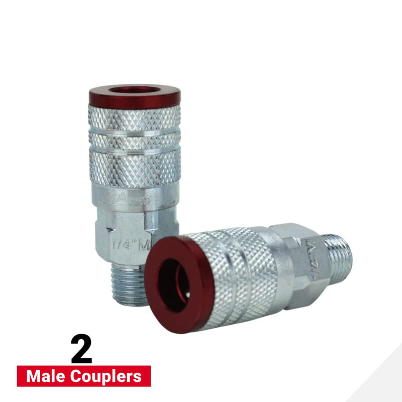 Milton S-314MKIT ColorFit Coupler & Plug Kit - (M-Style, Red) - 1/4" NPT, (14-Piece) - NewNest Australia