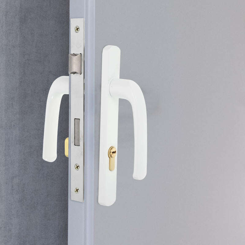 DOITOOL Lock Aluminum Alloy Replacement Handle with Lock for Security Easy to Install Sleek Design for Entry Patio Versatile Compatibility for Homes and Apartments White