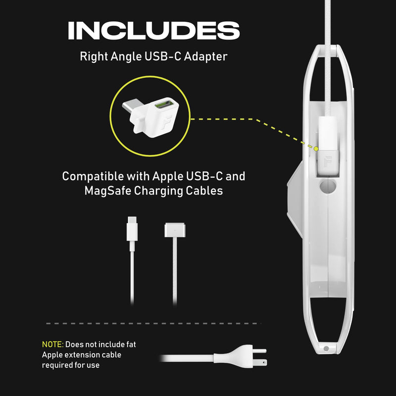 Fuse Reel Side Winder MacBook Charger Organizer Compatible with USB-C and MagSafe Apple Adapter - Travel Essential and Desk Cord Case and Cable Management for MacBook Pro Laptop Adapter