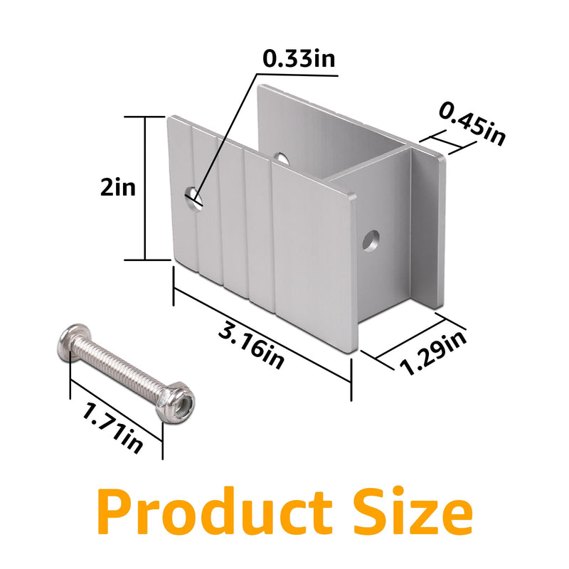 2PCS Extra Tall Pontoon Bimini H-Bracket for 1-1/4" Square Aluminum Tubing | Fit for Bimini Top Support Polesto Raise Hardware Off Rail, Protect Furniture for Pontoon Boats 2 Pieces