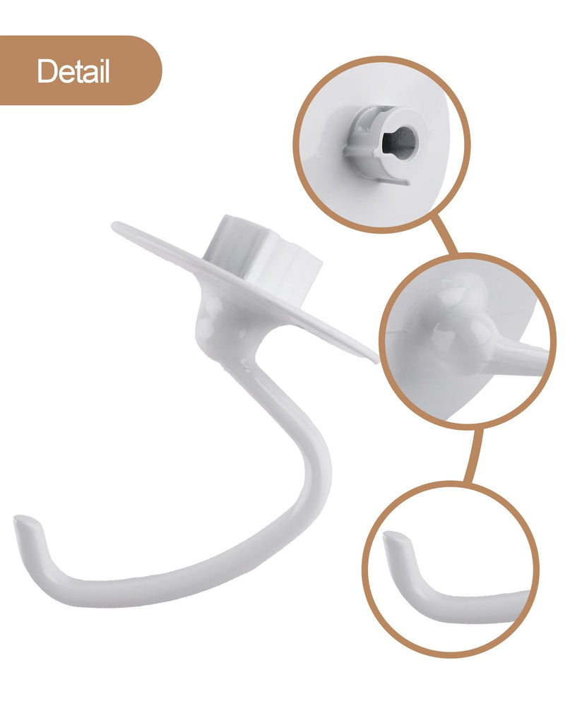 C-shaped K45DH Coated Dough Hook, Attachment for KitchenAid 4.5-5.0 Quart Bowel, Compatible with KitchenAid K45 K45SS KSM90 KSM150 Tilt-Head Stand Mixers