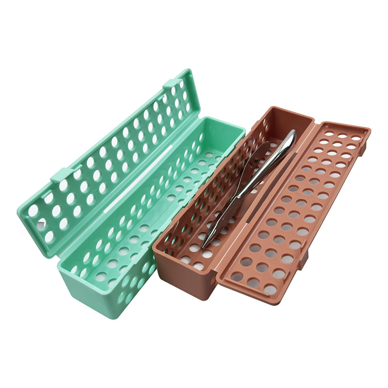 Dental Instrument Sterilizat Case, YOUYA DENTAL Plastic Autoclavale Cassette Case Medical Surgical Instrument Dental Forceps Spatulas Disinfection Container Tray Autoclavable Cassette Case -Green Green