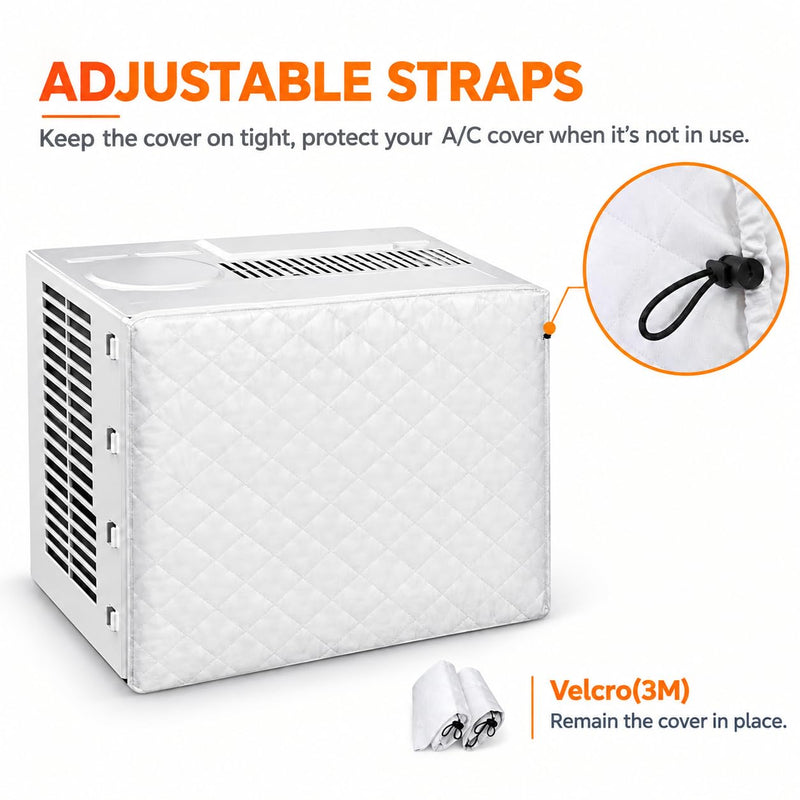 Indoor Air Conditioner Covers for Inside 25"W x 18"H x 3.5"D, Cream 25 x 18 x 3.5