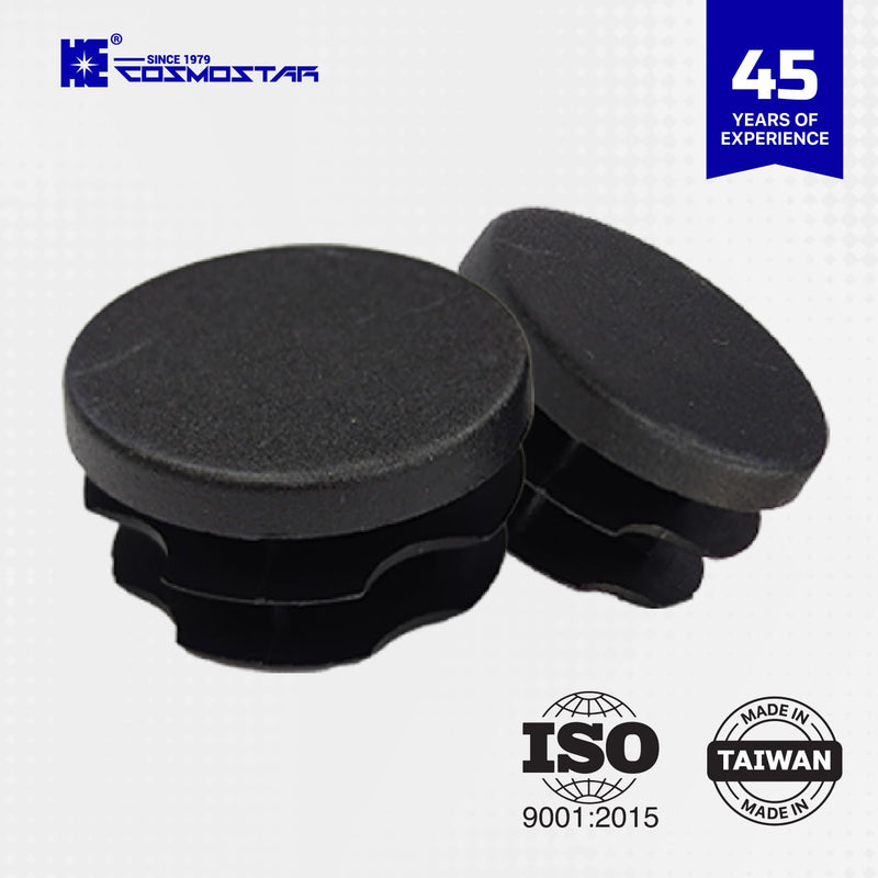 Cosmostar 1" Inch (25.4 mm) Round Plastic Plugs for Outside Tube Size - Durable Black End Caps for Folding Chair Leg Caps, Folding Chair Feet Cap, Outdoor Chair Leg Caps, Chair Leg Caps- 10 Pcs 1"