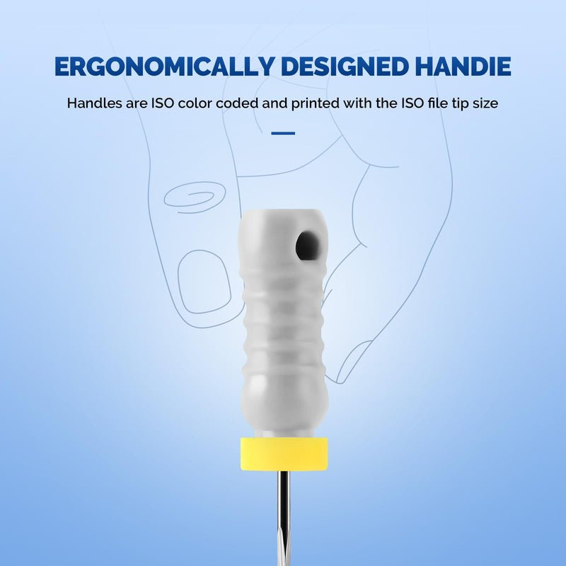 JMU Endodontic Root Canal K Files, Stainless Steel Hand Use K-Files 25mm, 6pcs/Box (1, #15 (25mm)) #15 (25mm) 1
