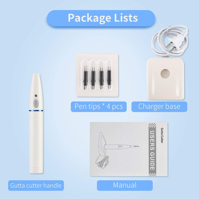 Annhua Gutta Percha Point Cutter with 4 Tips, Dental Tooth Gum Endo Obturation System with Heated Pen, Dentist Breaker Cutter Tools for Endodontics Root Canal Filling