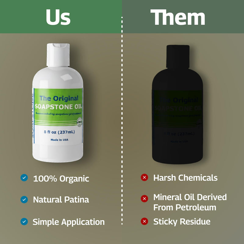 The Original Soapstone Oil | All Natural Food-Safe Blend (NO Mineral Oil) for Soapstone Countertops – Enhances & Darkens Stone, Low-Maintenance Easy to Apply (8oz) 8 Fl Oz (Pack of 1)