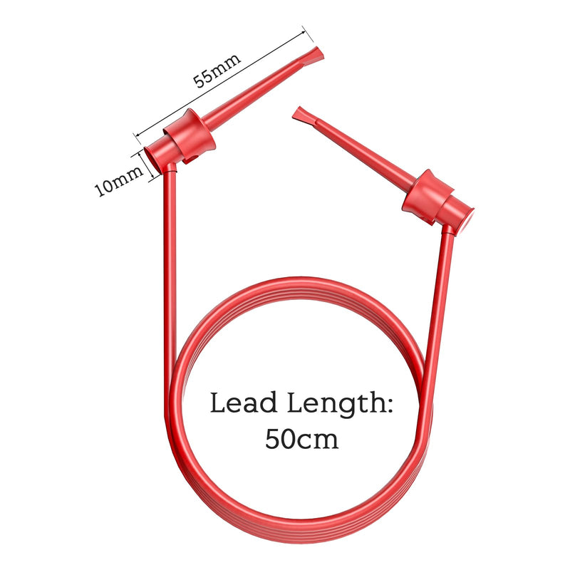 Goupchn Test Hook Clips Silicone Test Leads 5PCS Testing Cables Wires Dual IC Hooks Clips for Electronic Testing 5 Colors-0.5m Test Hook to Test Hook