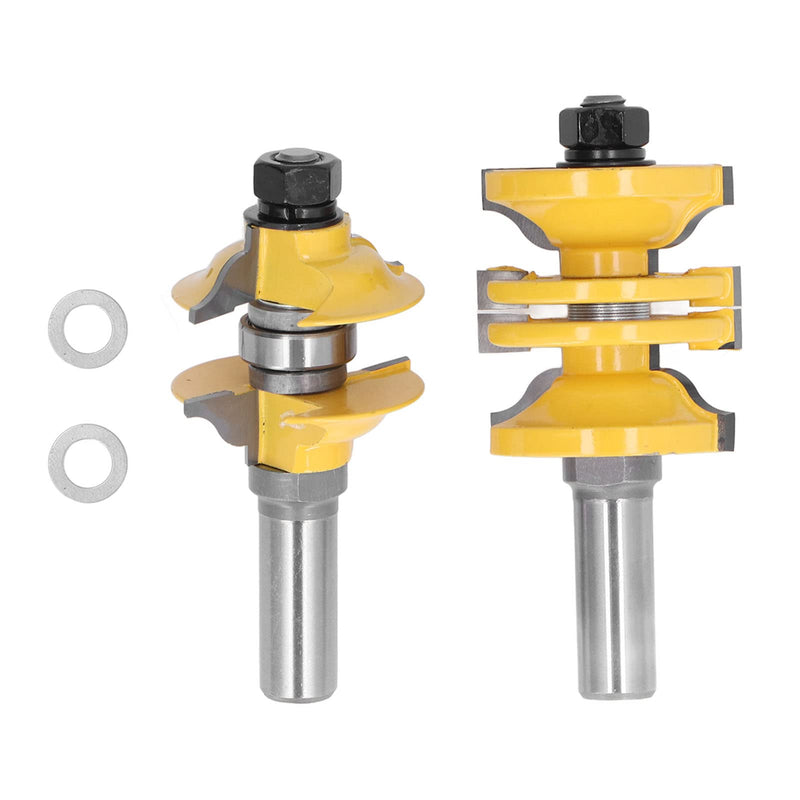 Entry Door Router Bit , Longer Service Life Adjustable Cabinet Routers Bits 2Pcs/Set Sharper Cutting for Plywood