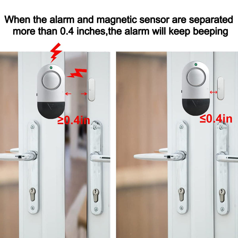 Window Alarm Sensors, Door Alarms for Home Security,120 DB Pool Door Alarm for Kids Safety (8 Pack) WW8pack