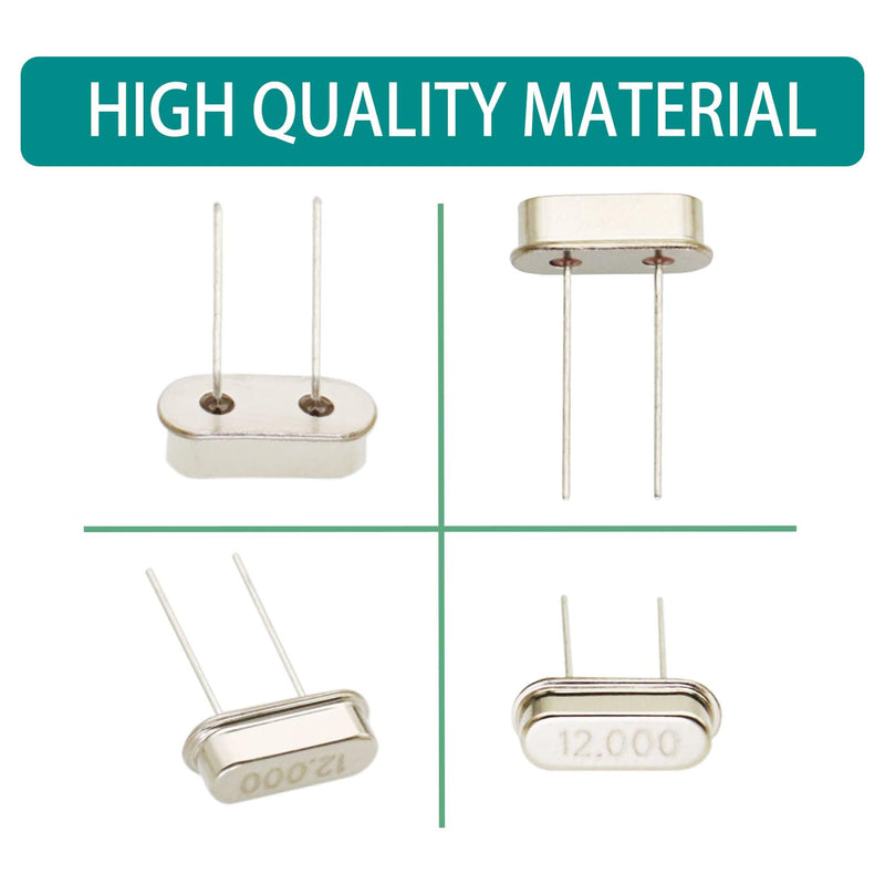 150Pcs 15Value Crystal Oscillator Resonators Assortment Kit 4 MHz，4.096 MHz，6 MHz，6.5536MHz，8 MHz，10 MHz，11.0592 MHz，12 MHz，13.56 MHz，16 MHz，20 MHz，22.1184 MHz，24 MHz，27.145 MHz，48 MHz