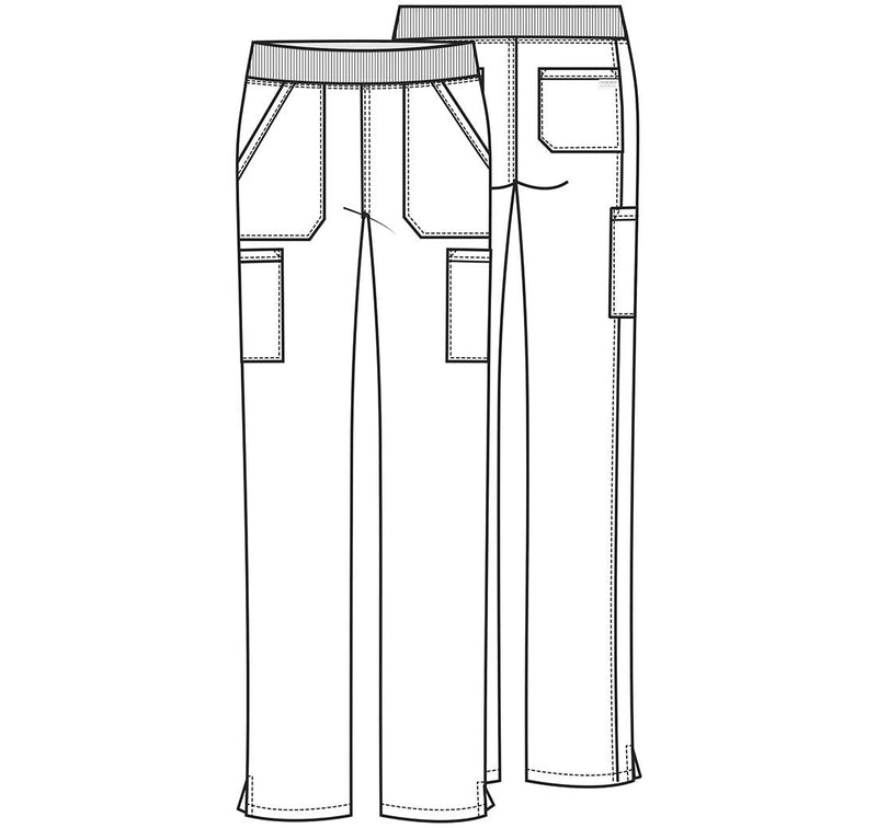 Cherokee Women Scrubs Pant Workwear Professionals Mid Rise Straight Leg Pull-on Medium Black