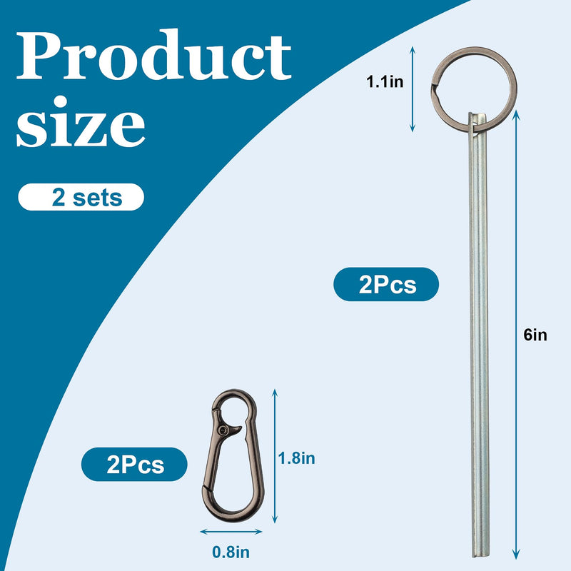 2-Pack Small Half Moon Elevator Door Key for Schindler Elevator Door | with Dark Gray Metal Keychain, Non-Bend, Routine Elevator Maintenance