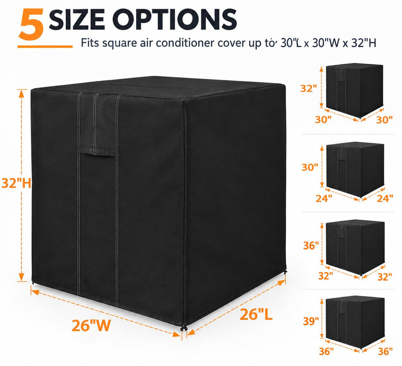 Central Air Conditioner Covers for Outside Units 26"L x 26"W x 32"H