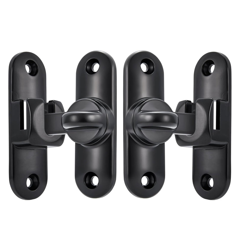 Black Barn Door Latches,90/180 Degree Gate Lock,Flip Gate Latches Hardware,Zinc Alloy Right Angle Door Lock Latch,Door Security Sliding Door Latch Lock for Cabinets,Bathroom. Black_1 Pack